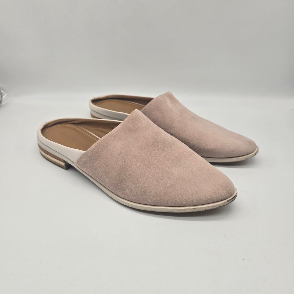 Kelsi Dagger Ava Suede Slip-On Loafers Mules Minimalist Casual Pink Size 9.5